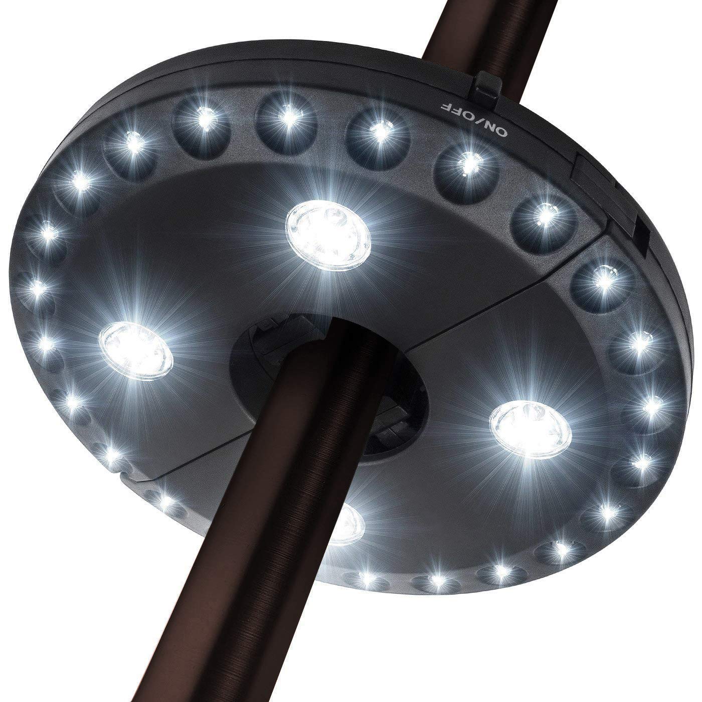 Patio Umbrella Light 3 Lighting Modes Cordless 28 LED Lights at 200 lux- 4 x AA Battery Operated, Umbrella Pole Light for Patio Umbrellas, Camping Tents or Outdoor Use