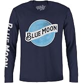 Tee Luv Men's Long Sleeve Blue Moon Beer Logo Shirt