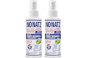No Natz Botanical Insect Repellent, DEET-Free, Made with Natural Essential Oils, Non-Greasy Formula, Made in The USA, Fresh Scent, 4 Ounce Spray Bottle, 2-Pack
