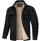 MAGCOMSEN Mens Flannel Shirt Jacket Fleece Lined Thick Long Sleeve Coat Winter Warm Plaid Shacket Jackets with 5 Pockets