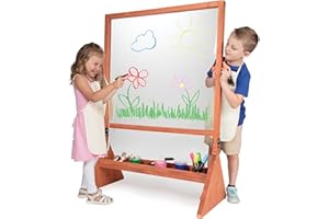 SVAN Double Sided Giant Indoor/Outdoor Plexiglass Art Easel (21 x 36 x 51 in) - Easy to Clean, Kids Draw or Paint On Both Sides, Fun Arts & Crafts Activity Center for Boys Girls- an Easy to Assemble Gift