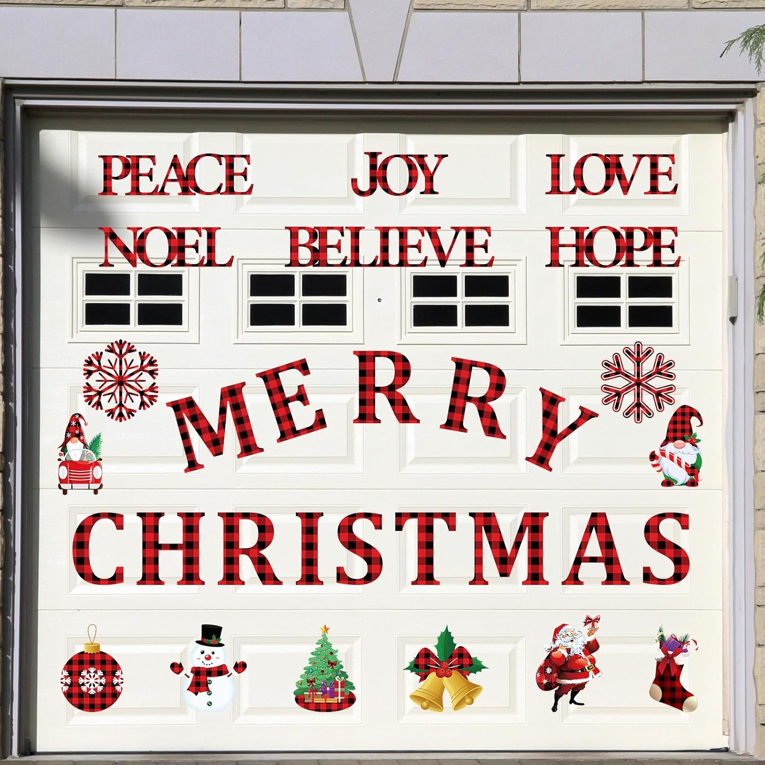 Garage Door Decorations - 30 Pcs Christmas Garage Door Magnet Decorations Merry Christmas Winter Snowman Snowflake Santa Claus Garage Decorations for Refrigerator Car Bulletin Board Car(Classic Style)