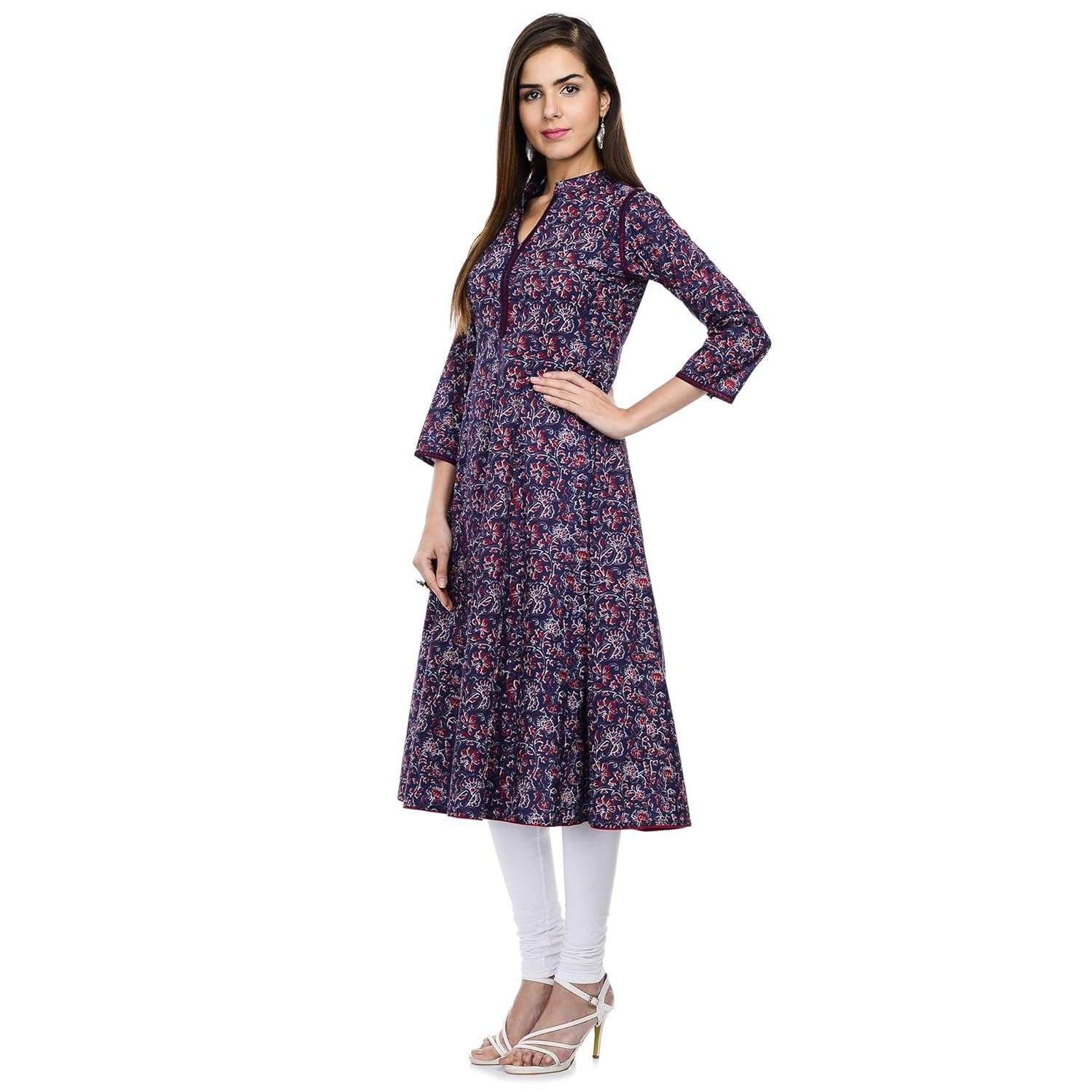tissu women's viscose embroidered anarkali kurti (tis- 1593)
