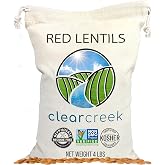 CLEAR CREEK Certified Glyphosate Residue Free Red Lentils | 4 LB | Non-GMO | Kosher | Vegan