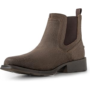 WINBIRD Cowboy Boots for Men Square Toe Western Chelsea Boots | Slip on Ankle Boots Casual Mens Dress Shoes