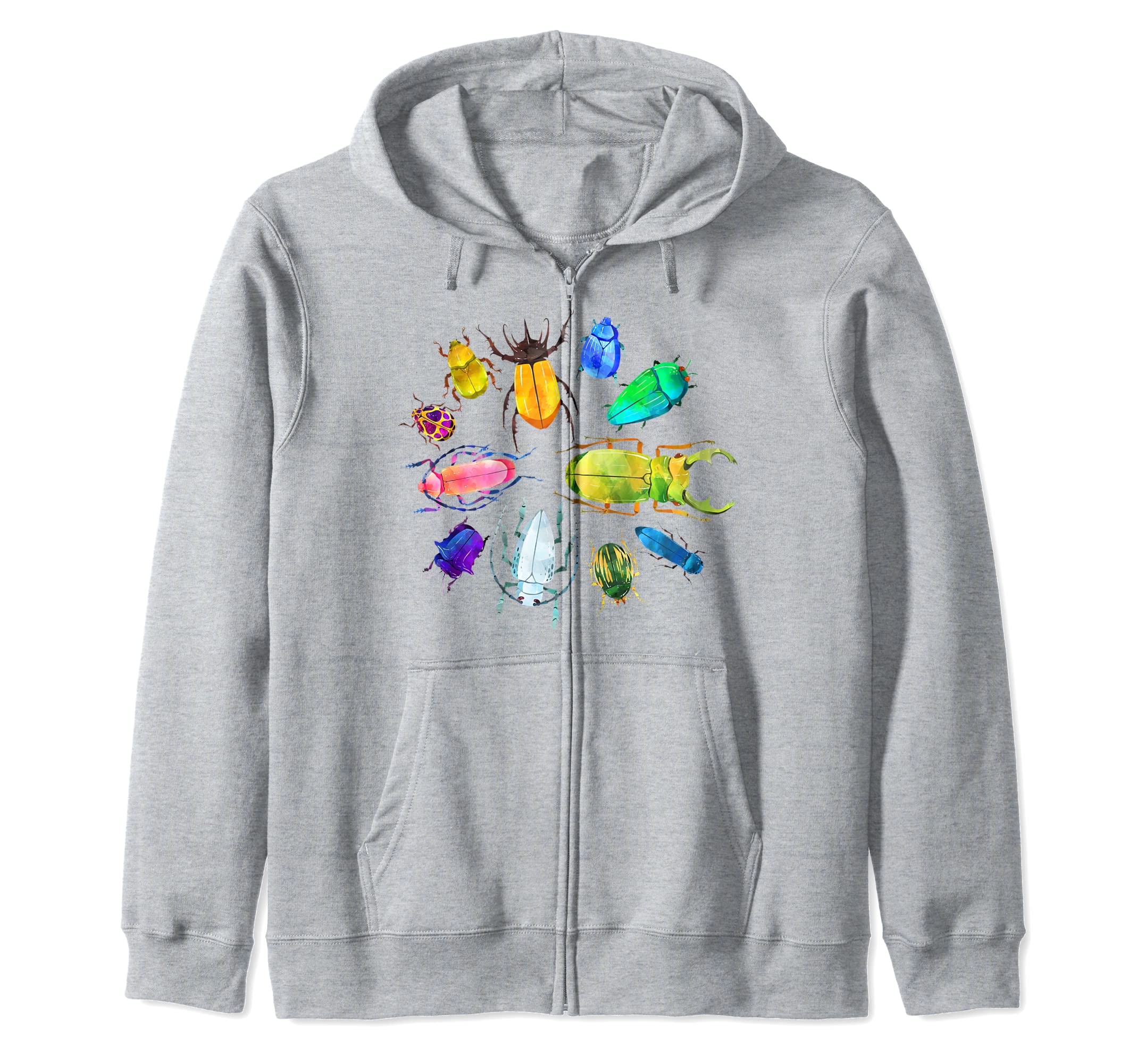Fun Cute Bugs Insects Beetles Kid Boy Girl Adult Bug Catcher Zip Hoodie