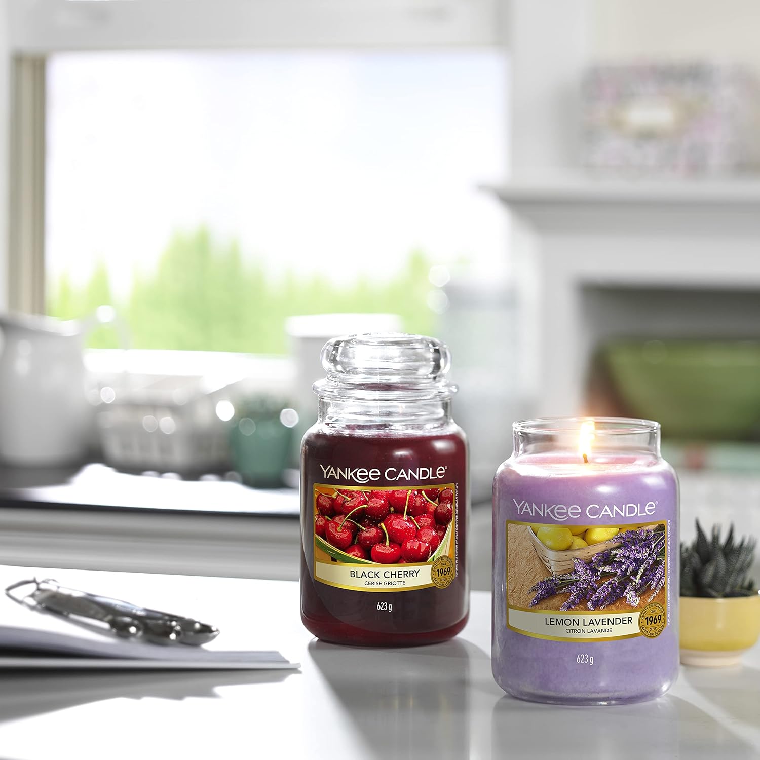 Yankee Candle Large Jar Candle, Black Cherry: Home & Kitchen