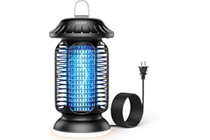 CLEVAST Bug Zapper Outdoor - Electric Mosquito Killer with UV Light, Waterproof Fly Trap for Patio, Yard, Garden, Indoor Use, Black Insect Zapper Lamp - Vintage