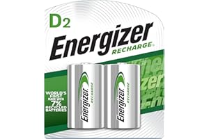 Energizer Recharge Universal Rechargeable D Batteries, 2 Pack