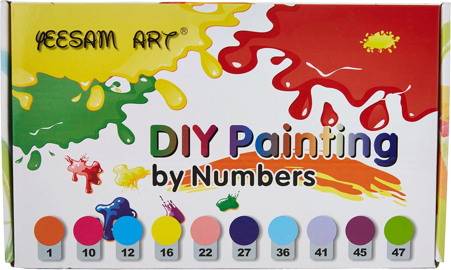 YEESAM ART DIY Paint by Numbers for Adults Beginner Kids Romantic Street Autumn Lovers 16x20 inch Linen Canvas Acrylic Stress Less Number Painting Gifts
