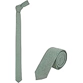 JNJSTELLA Men's Cotton Solid Skinny Necktie 2" Tie