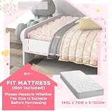 ZONEKIZ Rabbit-Themed Toddler Bed Frame for Kids 3-6 Years - White view 6
