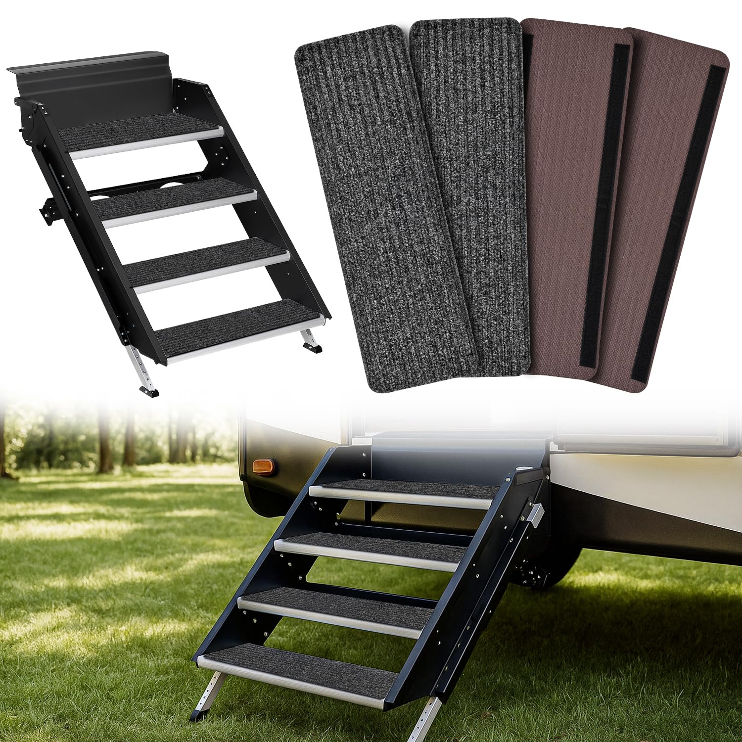 Nilight RV Step Covers 4 Pack 24 x 7.5 inches, Non Slip Camper Steps RV ...