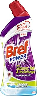 Bref Power WC KraftGel 15x Effekt gegen Schmutz, Kalk und Verfärbungen, 1 L, WC Reiniger für kraftvolle Reinigung