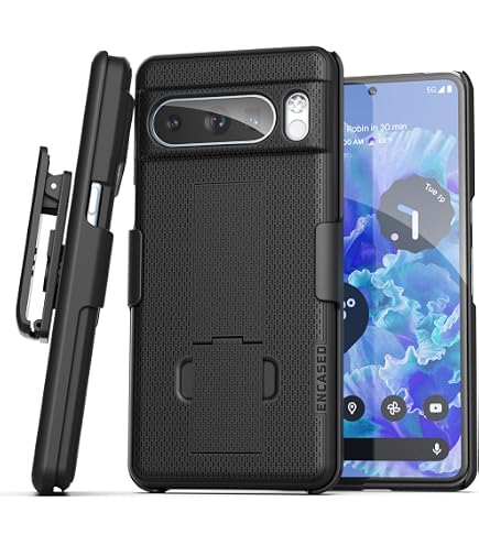 Encased Set 2 In 1 Per Google Pixel 8a: Custodia Antiurto Falcon Series + Fondina Da Cintura E Vetro Protettivo