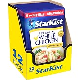 StarKist Premium White Chicken, 5 oz Pouch, 12-Pack | 26g Protein Per Serving, Fully Cooked Meat, Gluten Free, Soy Free, No Draining, Ready to Eat for Salad and Sandwiches