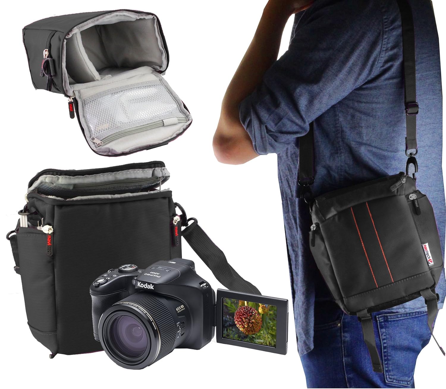 Navitech Black DSLR Camera Carrying Case Travel Bag