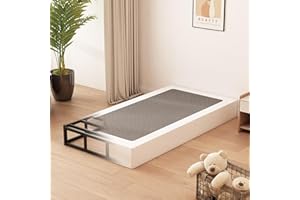 Husleephu Twin XL Box Spring 8 Inch, High Profile Metal Twin XL Box Spring Only Bed Base with Fabric Cover, Sturdy Mattress Foundation, Easy Assembly, Noise Free, Black