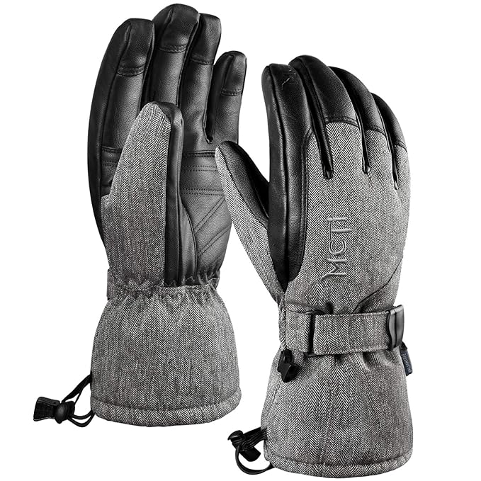 Mcti Waterproof Ski Gloves Winter Snow Snowboard Pu Leather Breathable Gloves 3m Thinsulate Insulation For Mens Womens