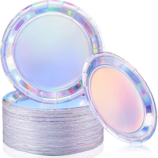 Vasos De Papel Tanlade 200 Platos De Papel Iridiscentes De