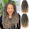 16inch Goddess Locs Crochet Hair Faux Locs Crochet Hair For Black Women Pre Looped Goddess Faux Locs Crochet Hair With Curly Ends(T27)