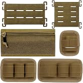 Tactical Bag Insert Modular Organizer Utility Admin Pouch Hook | 6 Piece 1000D Modular Elastic Loop Panel Organizers Insert Attachment with Hook Backed Fastener for Backpack Accessories