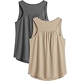 PINSPARK Workout Tops for Women Racerback Tank Tops Sleeveless Athletic Running Shirts Lightweight Yoga Gym Tank,2 Pack S-3XL