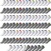 Handepo 100 Pairs Low Cut Ankle Socks for Women, Bulk No Show Breathable Socks for Everyday Casual Wear, Walking, Work