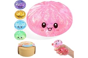 Sugar Dumpling Squishy,Viral Bao Bun Squishy Dumling 神秘盒,减压挤压玩具,适合节日和生日礼物(粉色)