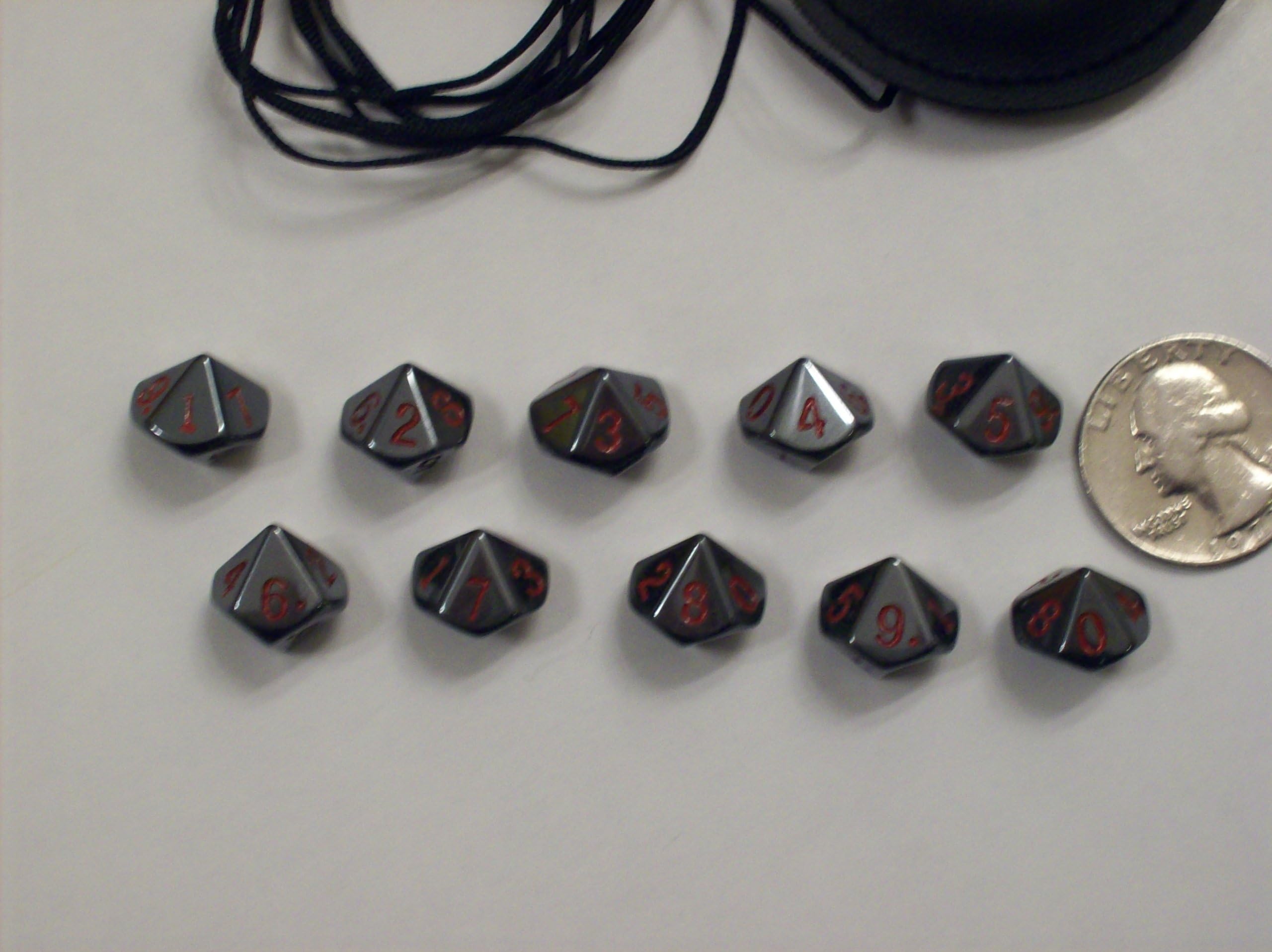 Crystal Caste Dwarven Stones Hematite 12mm 10d10 Dice Set