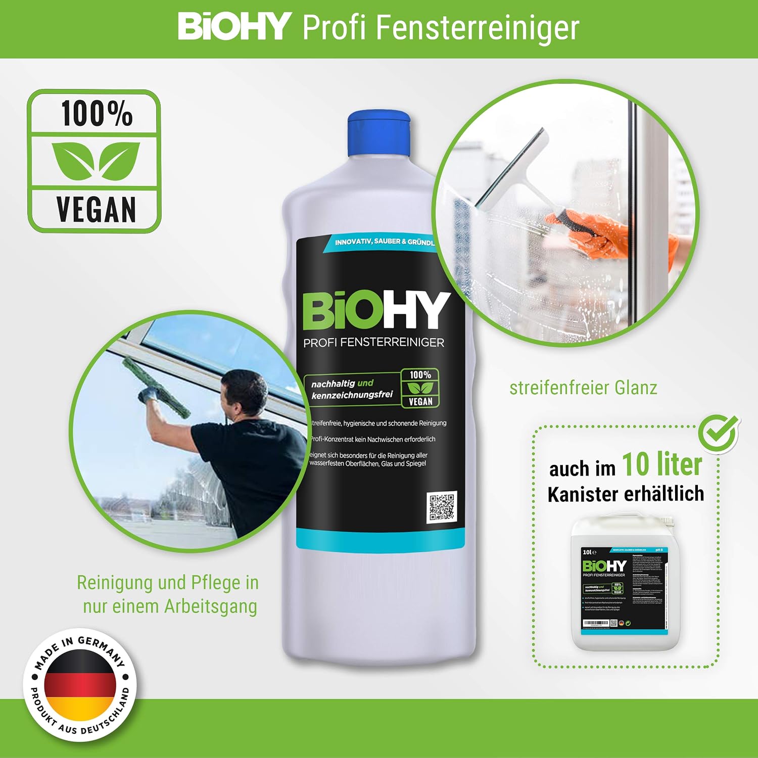 BiOHY Professional Window Cleaner (10l Canister), green, 10 l (Pack of 1) - Image 4