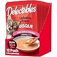 Hartz Delectables Bisque Lickable Wet Cat Treats with Tuna & chicken, Senior Cats 10+ years, 1.4 Ounce (Pack of 12) - Packaging May Vary