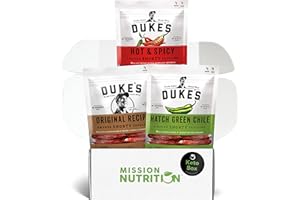 MISSION NUTRITION Dukes Shorty Sausages, Smoked Sticks - Low Sugar, Low Carb, High Protein, Keto Box - Variety Pack of 3 (5 oz each)