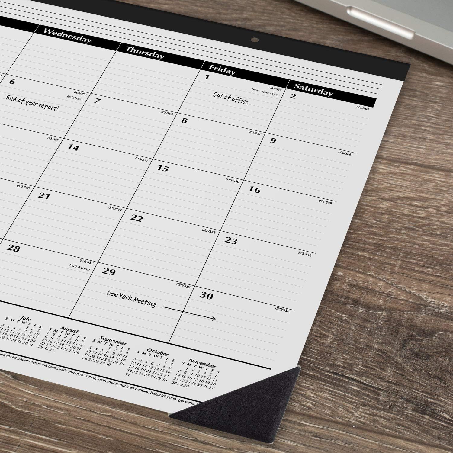 2021 Desk Calendar by AT-A-GLANCE, Monthly Desk Pad, 21-3/4" x 17", Standard, Ruled Blocks (SK240021) : Office Products