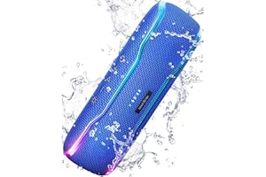 ERKEI SEHN ERKEISEHN Bluetooth Speaker, IPX7 Waterproof Wireless Speakers with Colorful Flashing Light, 25W Super Bass with 24H Playtime, 100ft Bluetooth Range, TWS Pairing for Outdoor, Home, Party, Beach, Gift