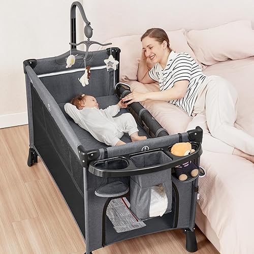 Playpen Pack N Play With Rocker ELEMARA 5-in-1 Multifunctional