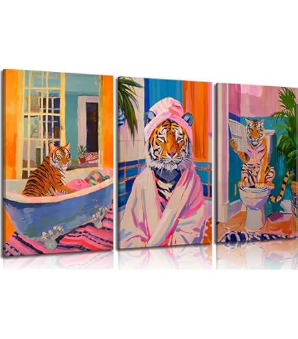 Amazon.com: Katsushika Hokusai Happy Tiger Japan Tiger Art Print