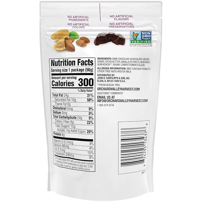 Orchard Valley harvest Dark chocolate almonds (824295134376)