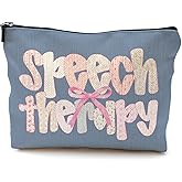 BILLAION Speech Therapy Therapist Gifts Makeup Bag, Speech Language Pathologist Gifts Cosmetic Bags, SLP Gift for Women Makeup Zipper Pouch