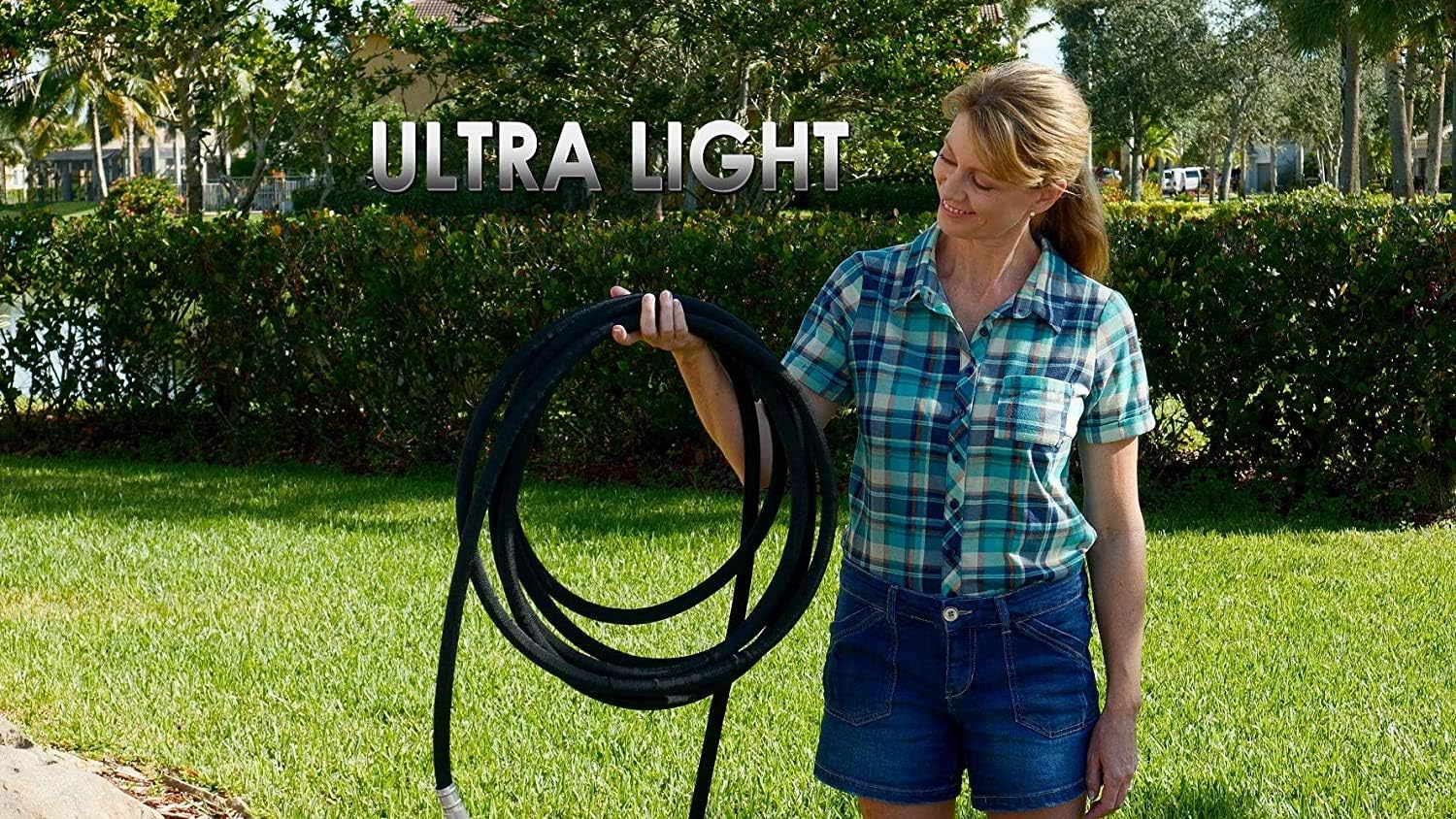 BIONIC FLEX 7364 Heavy Duty Lawn Commercial Grade Lightweight, Drag Resistant, Kink Free Reinforced Garden Hose As Seen on TV, 25’, Black : Garden & Outdoor
