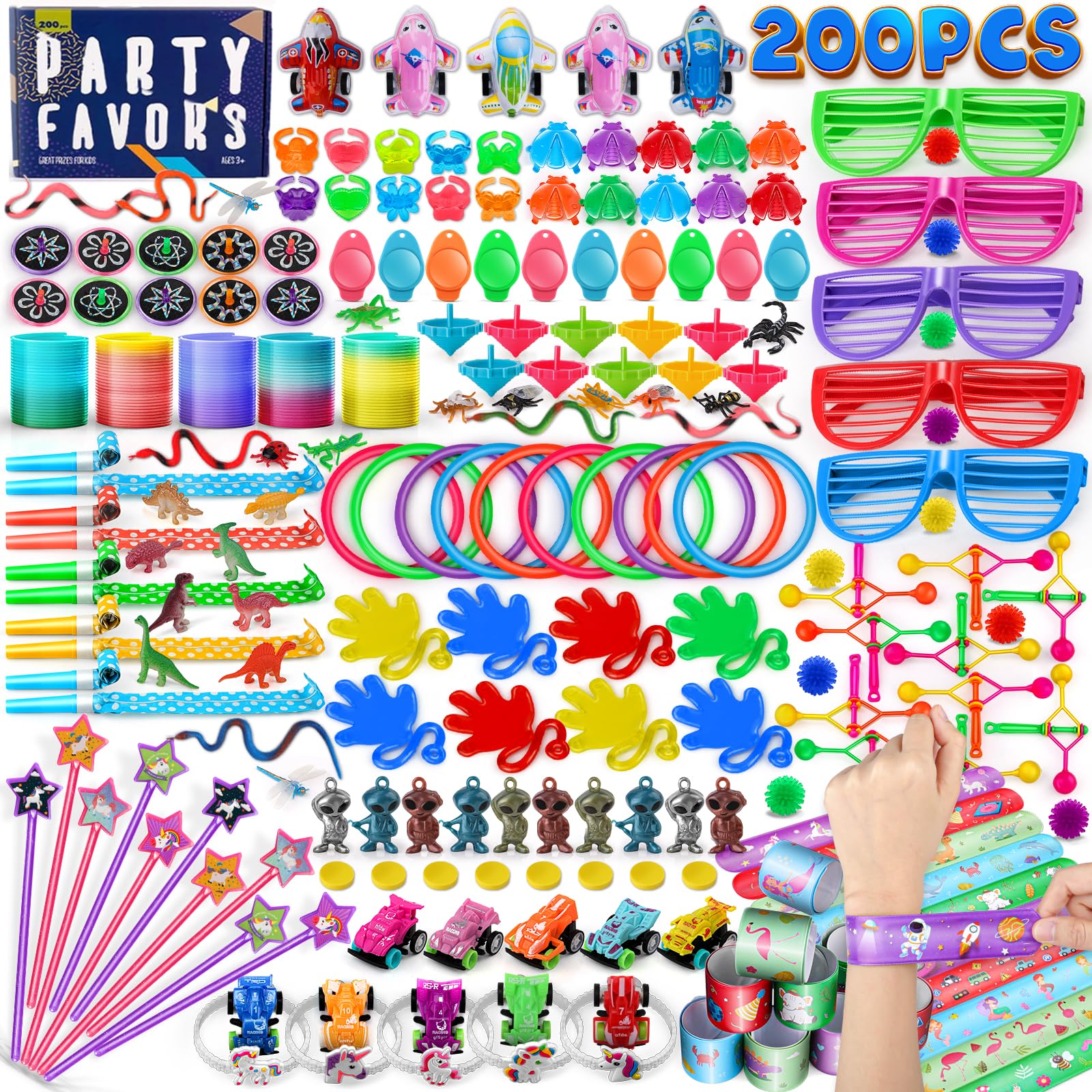 nicknack Party Bag Filler, 200pcs Birthday Loot Bag Fillers, Party Fillers Prizes, School Rewards Classroom Prizes for Kids Children
