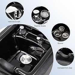 BarberPub Shampoo Backwash Sink Station with