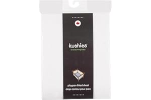 Kushies Pack N Play Playard Sheet, Soft 100% breathable cotton flannel, Made in Canada, White
