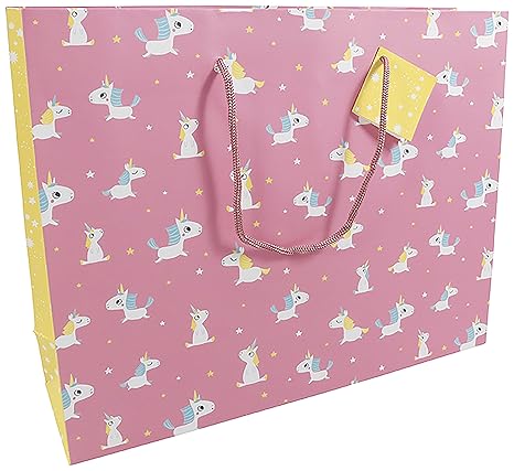 Clairefontaine 201953C Geschenktasche mit Einhorn, 35 x 10 x 27,5 cm, ideal für Ihre Kindergeschenke) 1 Stück