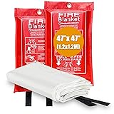 Firstop Fire Blanket, 2 Pack- 47”x 47” Fire