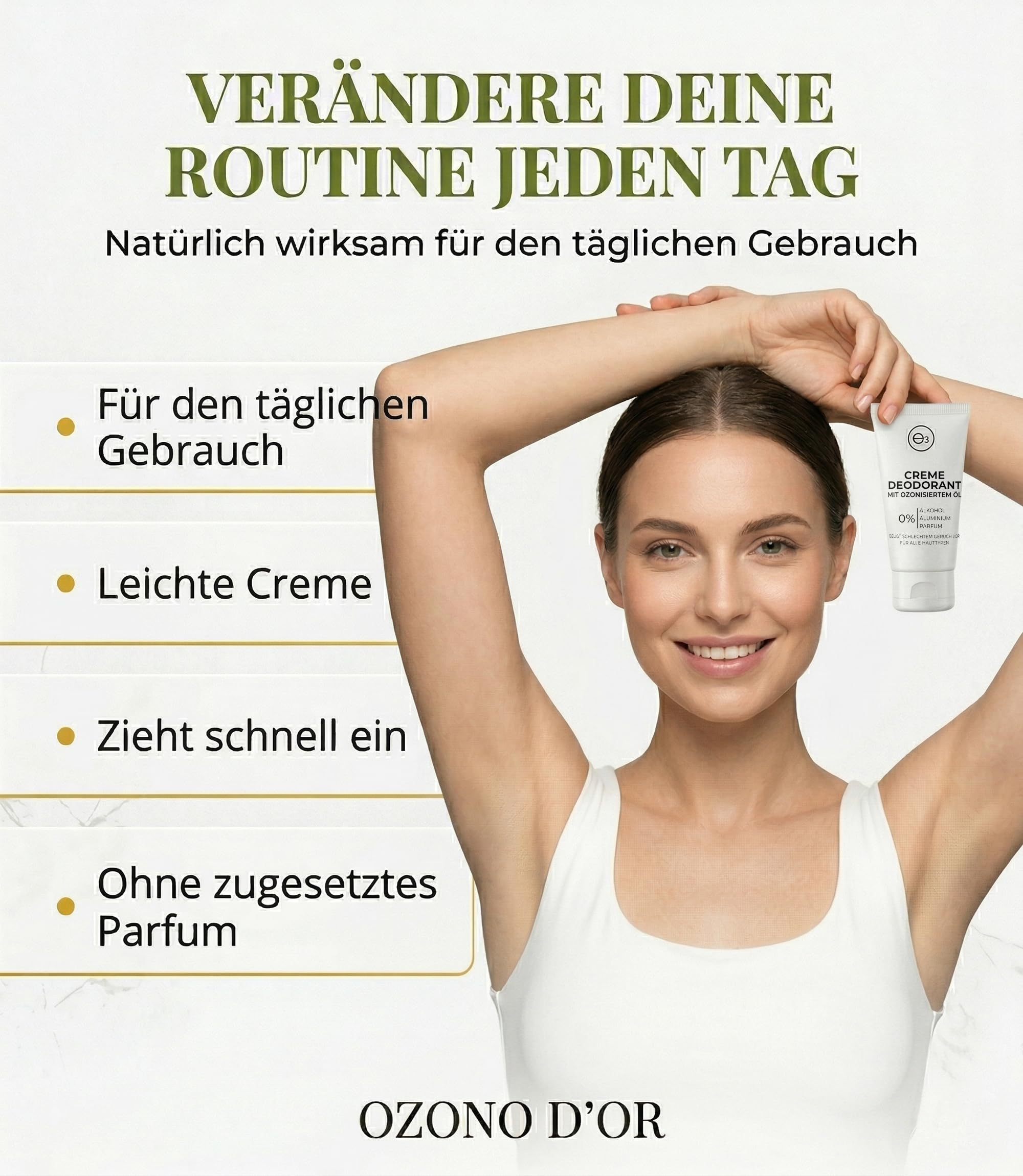 Deo Damen Bio 100% natürlich mit antibakteriellem ozonisiertem Öl für empfindliche Haut Deodorant for Men Deo ohne Aluminium ohne Parfum Deo Creme Damen ohne Parabene Geruchskontrolle 50 ml 4