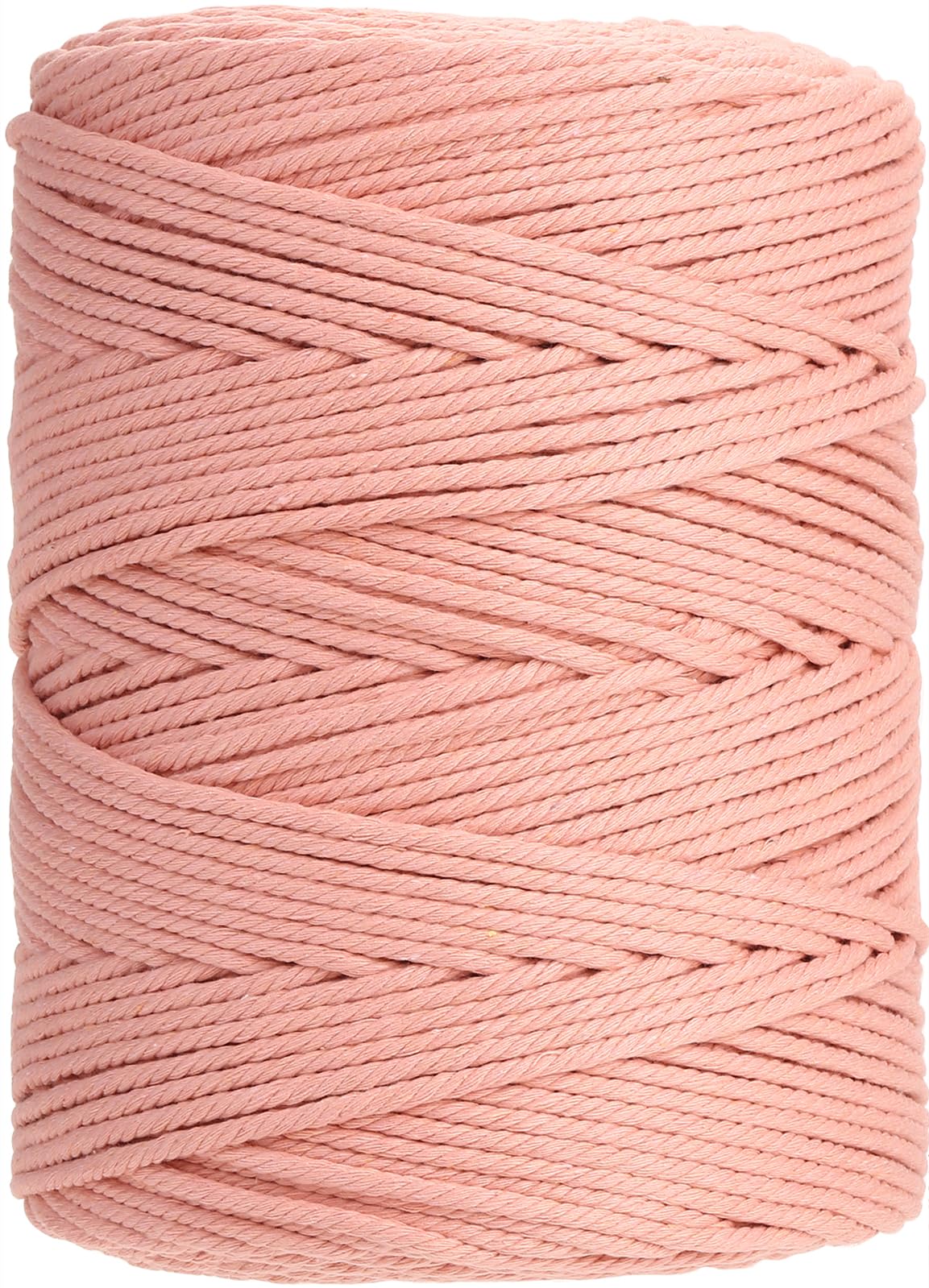 GOHOF Macrame Cord 3mm x 450m Premium Cotton Macrame Rope, 4 Strand Twisted Soft Cotton Cord, One of The Most Perfect Materials for Macrame Art, Cotton String Without Chemicals(Brick Pink) — image 1