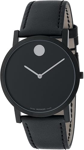 movado men's 2100002 museum black stainless steel watch
