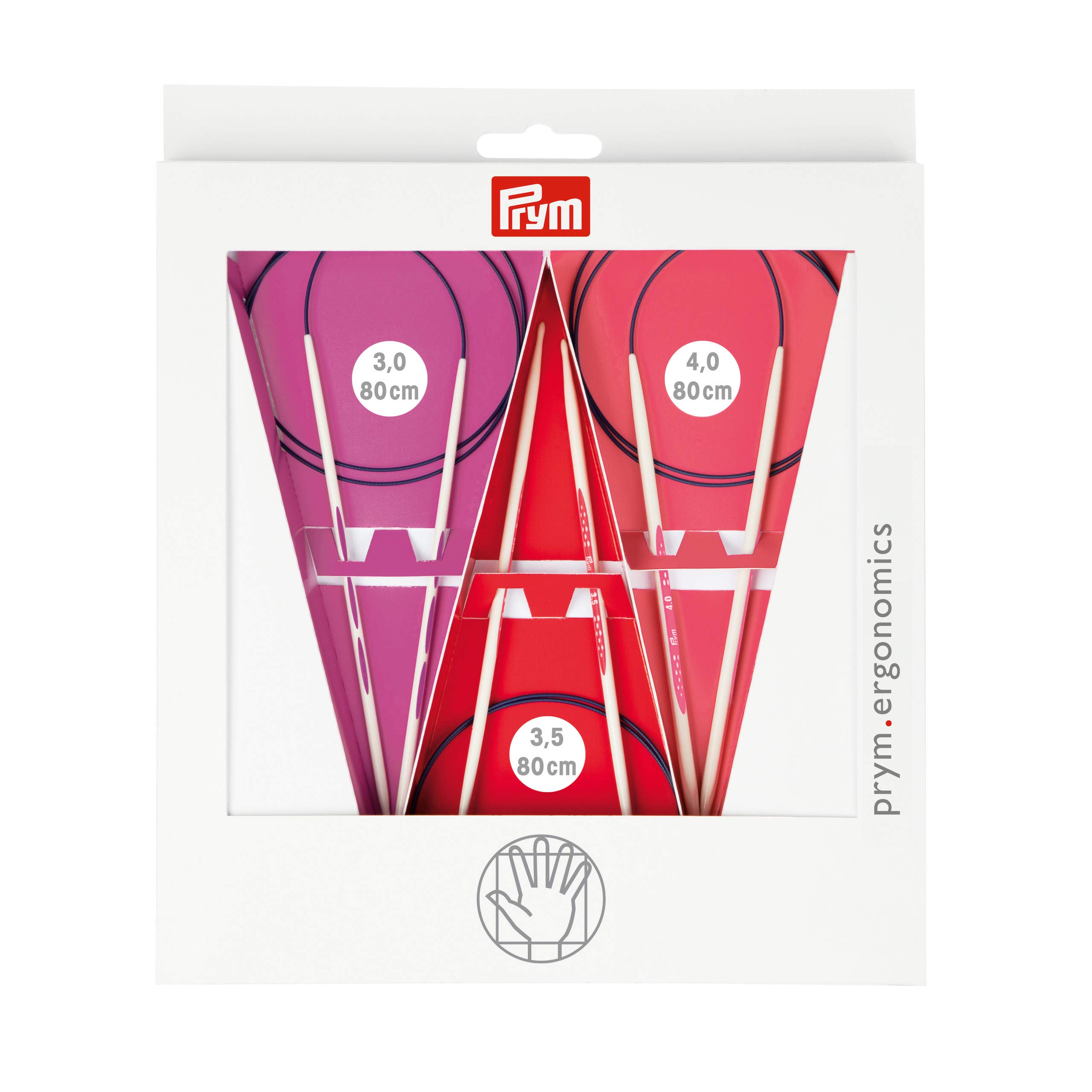 Prym - Prym Ergonomics (80cm, 3.00-4.00mm) Circular Needle Set - 1 Set