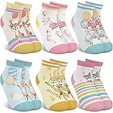 hometrixx 6 Pairs Kids Girls Ankle Socks Low Cut Cartoon Multicolor Balloon Breathable No Show Socks aged for 2-11 Years